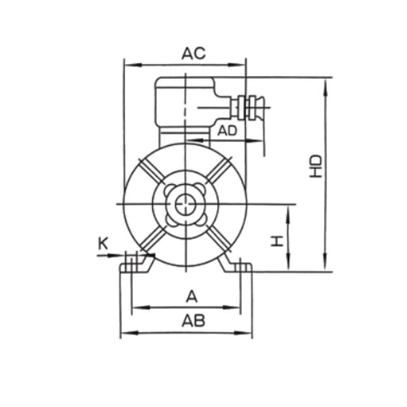 機(jī)座帶底腳、端蓋上無凸緣的電動(dòng)機(jī)(B3)